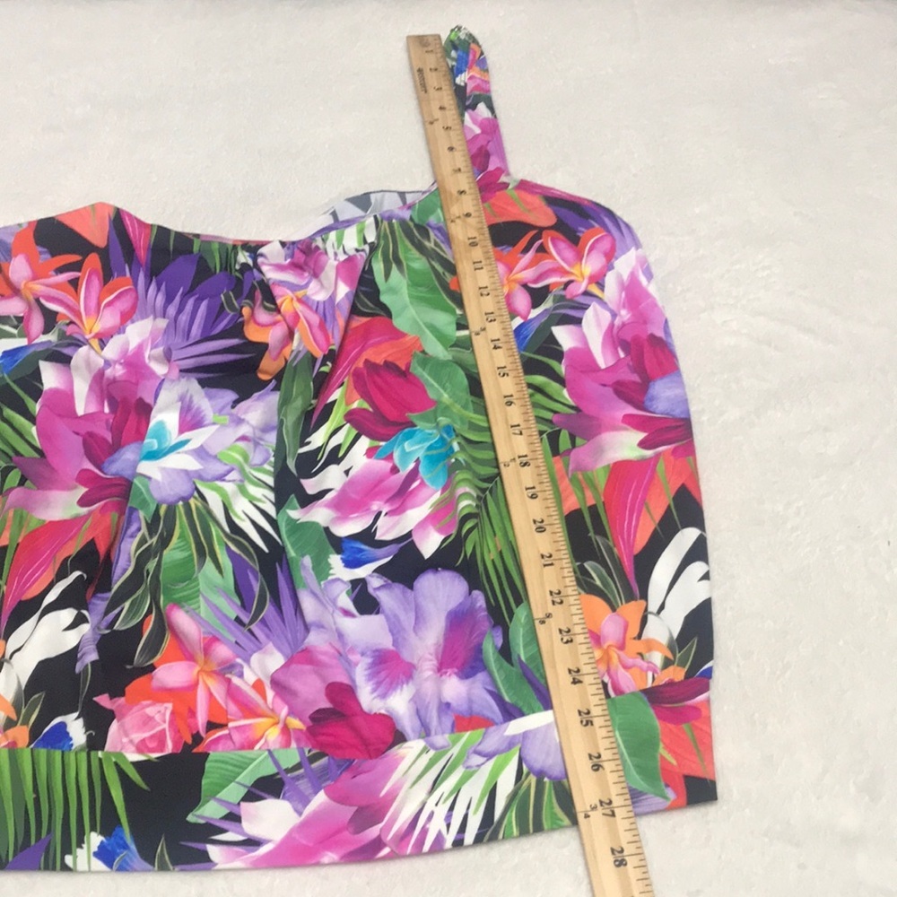 Tropical Floral Print Tankini SwimTop - Purple / Multicolor Sz 20 - Picture 10 of 11